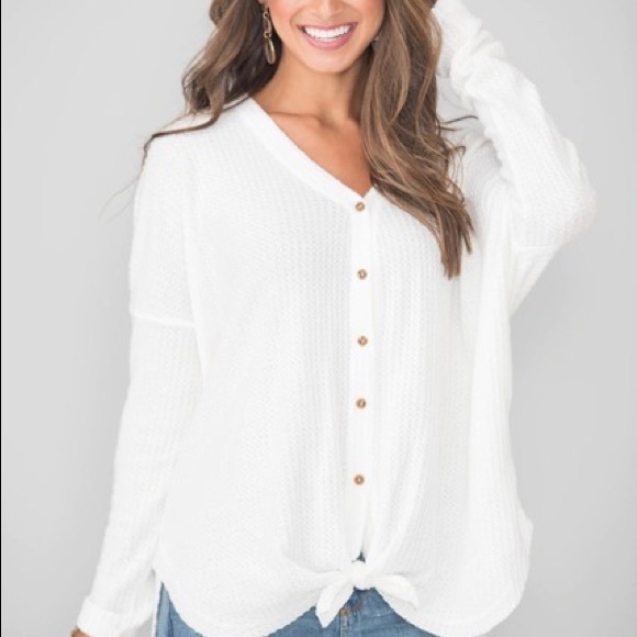 Out From Under Jojo Oversized  Button-Front Top - Picture 5 of 8